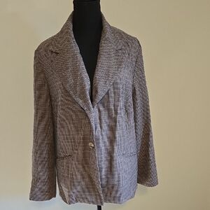 Alfred Dunner Brown And Dark Blue Blazer